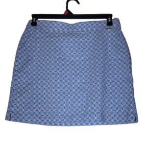 Rafaella Blue/White Patterned Women's Pull On Elastic Waist Skort Size Medium